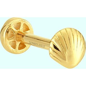 Sembol Gold 14 Ayar Altın İstiridye Tragus Piercing
