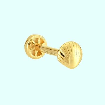 Sembol Gold 14 Ayar Altın İstiridye Tragus Piercing