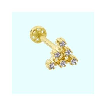 Sembol Gold 14 Ayar Altın Piramit Tragus Piercing