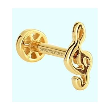 Sembol Gold 14 Ayar Altın Sol Tragus Piercing