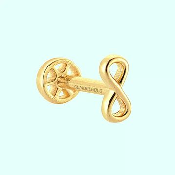 Sembol Gold 14 Ayar Altın Sonsuzluk Tragus Piercing