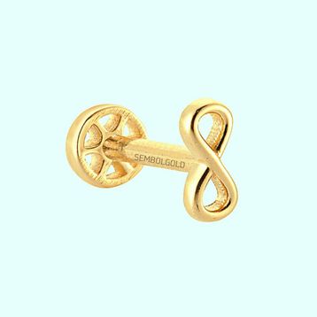 Sembol Gold 14 Ayar Altın Sonsuzluk Tragus Piercing
