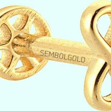 Sembol Gold 14 Ayar Altın Sonsuzluk Tragus Piercing