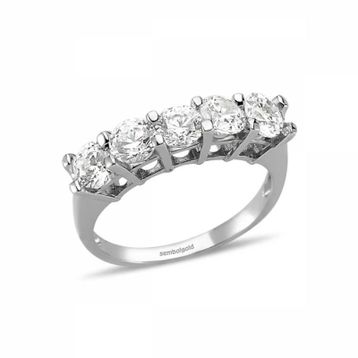 Sembol Gold 14 Ayar Altın Swarovski Taşlı 5 Taş Yüzük