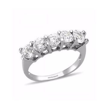 Sembol Gold 14 Ayar Altın Swarovski Taşlı 5 Taş Yüzük