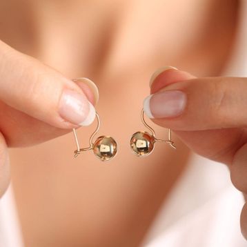 Sembol Gold 14 Ayar Altın Top Küpe