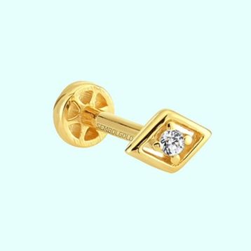 Sembol Gold 14 Ayar Altın Üçgen Tragus Piercing