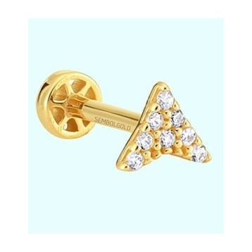 Sembol Gold 14 Ayar Altın Üçgen Tragus Piercing