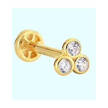 Sembol Gold 14 Ayar Altın Üçtaş Tragus Piercing