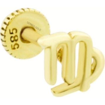 Sembol Gold 14 Ayar Başak Burcu Altın Tragus Piercing