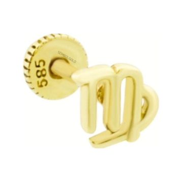 Sembol Gold 14 Ayar Başak Burcu Altın Tragus Piercing
