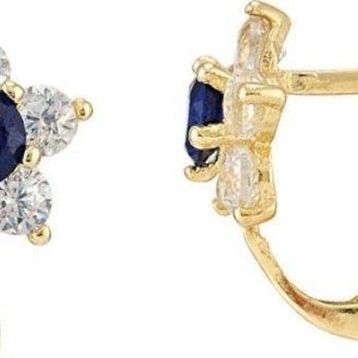 Sembol Gold 14 Ayar Çiçek Tasarım Altın Çocuk Küpe