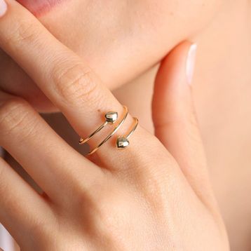 Sembol Gold 14 Ayar Kalp Form Özel Tasarım Altın Yüzük