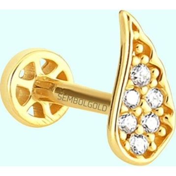 Sembol Gold 14 Ayar Melek Tragus Altın Piercing