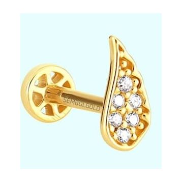 Sembol Gold 14 Ayar Melek Tragus Altın Piercing
