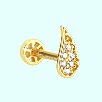 Sembol Gold 14 Ayar Melek Tragus Altın Piercing