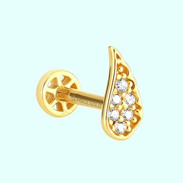 Sembol Gold 14 Ayar Melek Tragus Altın Piercing