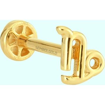 Sembol Gold 14 Ayar Oğlak Burcu Altın Tragus Piercing
