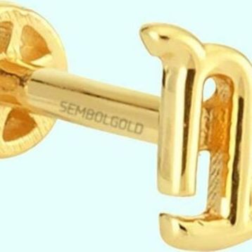 Sembol Gold 14 Ayar Oğlak Burcu Altın Tragus Piercing