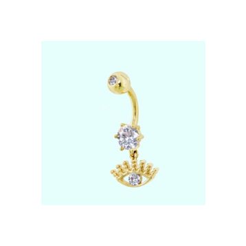 Sembol Gold 14 Ayar Sallantılı Göz Altın Göbek Piercing