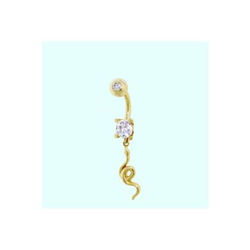 Sembol Gold 14 Ayar Sallantılı Yılan Altın Göbek Piercing