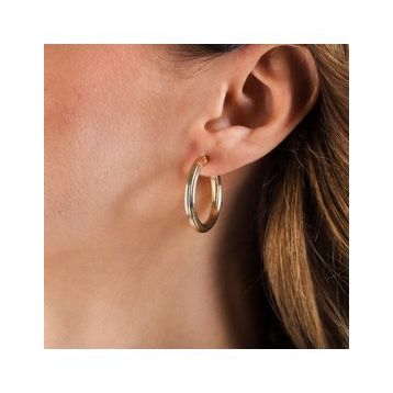 Sembol Gold 14 Ayar Siens Tasarım 3.0 cm Altın Halka Küpe