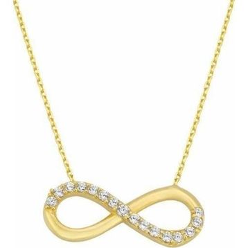 Sembol Gold 14 Ayar Swarovski Altın Sonsuzluk Kolyesi