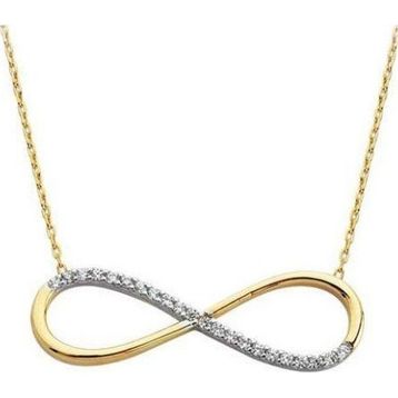 Sembol Gold 14 Ayar Swarovski Altın Sonsuzluk Kolyesi