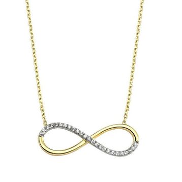 Sembol Gold 14 Ayar Swarovski Altın Sonsuzluk Kolyesi
