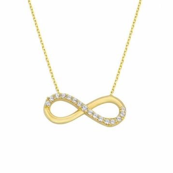 Sembol Gold 14 Ayar Swarovski Altın Sonsuzluk Kolyesi