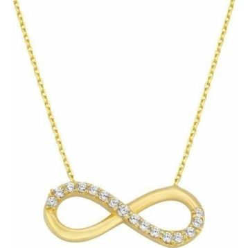 Sembol Gold 14 Ayar Swarovski Altın Sonsuzluk Kolyesi