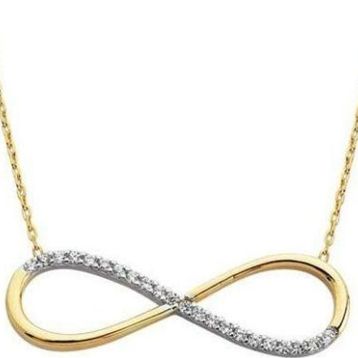 Sembol Gold 14 Ayar Swarovski Altın Sonsuzluk Kolyesi