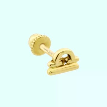 Sembol Gold 14 Ayar Terazi Burcu Altın Tragus Piercing