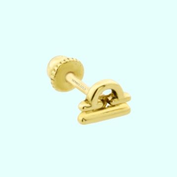 Sembol Gold 14 Ayar Terazi Burcu Altın Tragus Piercing