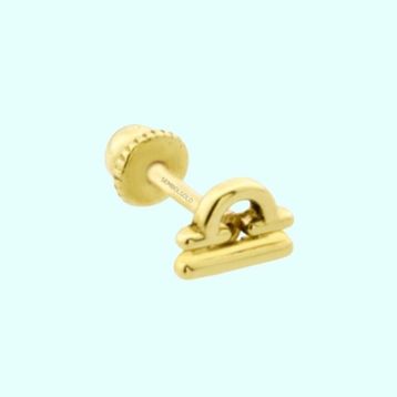 Sembol Gold 14 Ayar Terazi Burcu Altın Tragus Piercing
