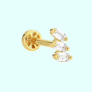 Sembol Gold 14 Ayar Tria Altın Baget Tragus Piercing