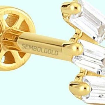 Sembol Gold 14 Ayar Tria Altın Baget Tragus Piercing