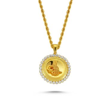 Sembol Gold 14 Ayar Tuğralı Altın Kolye