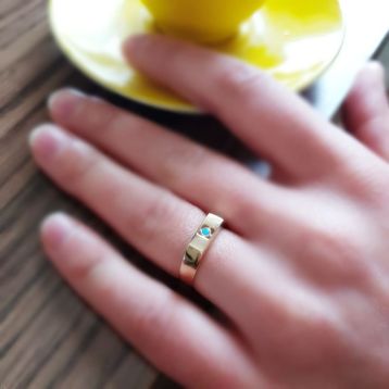 Sembol Gold 14K Şövalye Altın Firuze Yüzük