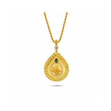 Sembol Gold Altın Damla Tasarım Burgu Halat Zincirli Tuğralı Kolye