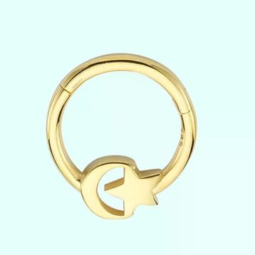Sembol Gold Ayyıldız 14 Ayar Altın Halka Piercing