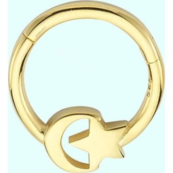 Sembol Gold Ayyıldız 14 Ayar Altın Halka Piercing