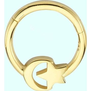 Sembol Gold Ayyıldız 14 Ayar Altın Halka Piercing