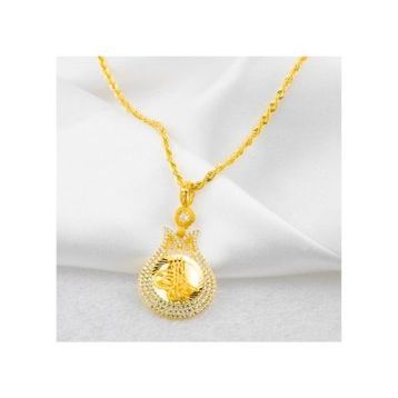Sembol Gold Burgu Halat Zincirli Lale Tuğralı Altın Kolye