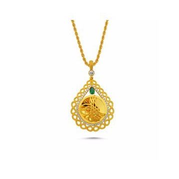 Sembol Gold Burgu Halat Zincirli Sonsuzluk Tuğralı Altın Kolye
