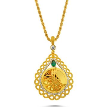 Sembol Gold Burgu Halat Zincirli Sonsuzluk Tuğralı Altın Kolye