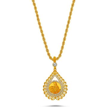 Sembol Gold Burgu Halat Zincirli Telkari İşleme Tuğralı Altın Kolye