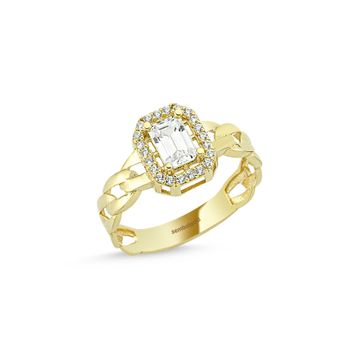 Sembol Gold Burgu Tasarım 0,60 Karat Baget Altın Yüzük