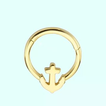 Sembol Gold Çapa 14 Ayar Altın Halka Piercing