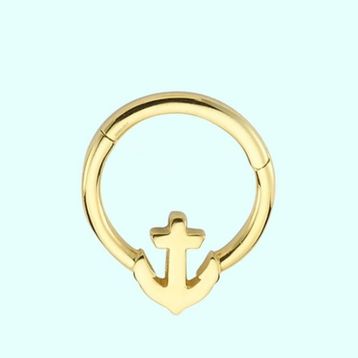 Sembol Gold Çapa 14 Ayar Altın Halka Piercing